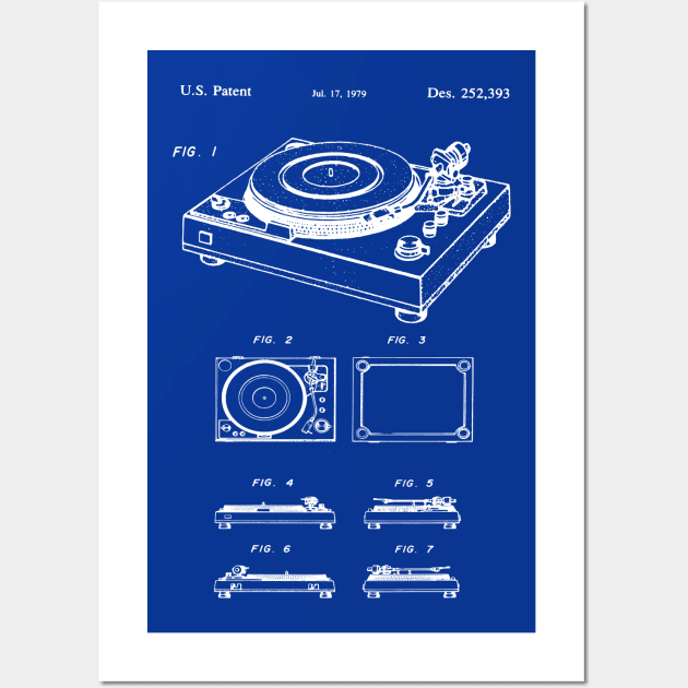 1979 Vinyl Record Player Patent Blueprint Wall Art by MadebyDesign